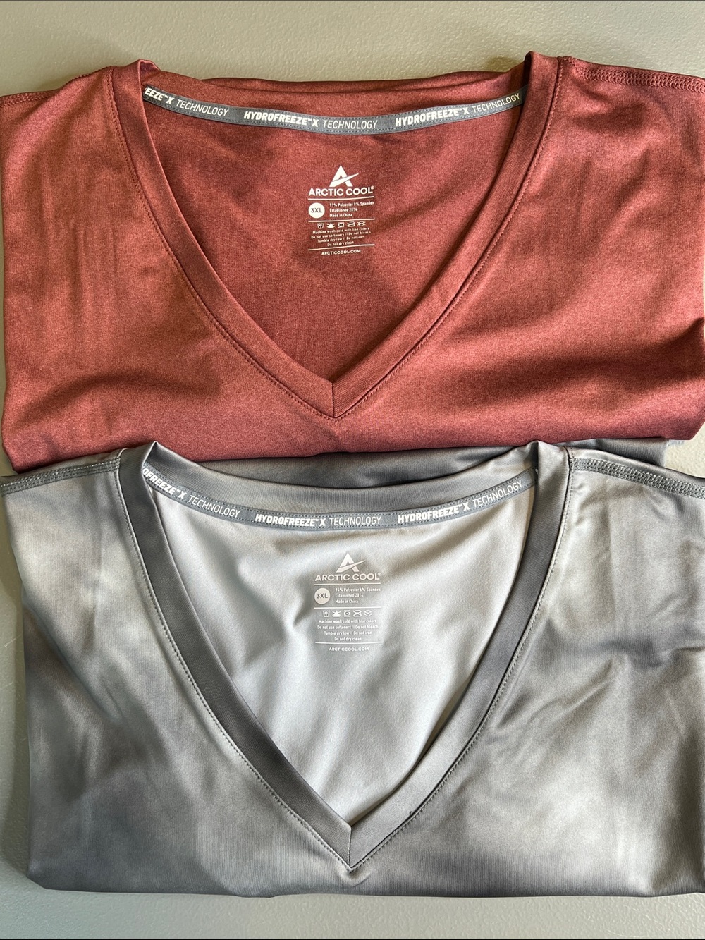 Arctic Cool Performance Tee Bundle (2) Heather Gray, Rose-gold 3XL